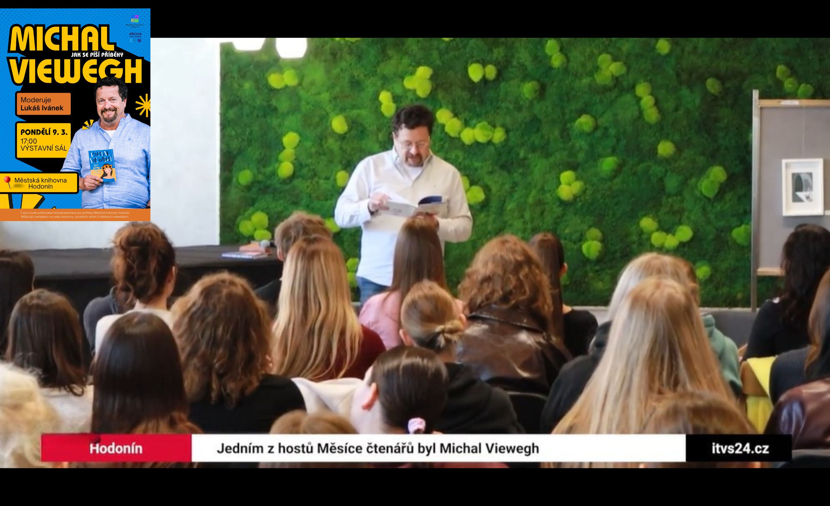 Studentům středních škol a odpoledne i veřejnosti četl v hodonínské knihovně ze svých knih spisovatel Michal Viewegh. Přijel jako jeden z hostů v rámci měsíce čtenářů.